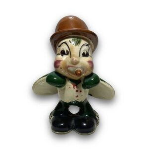 Vintage 1940s Anthropomorphic Cricket Bug w Cigar Ceramic Figure Occupied Japan